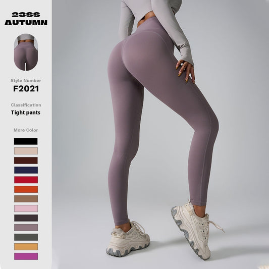 Sports Trousers Pocket High Waist Seamless Nude Feel Yoga Pants